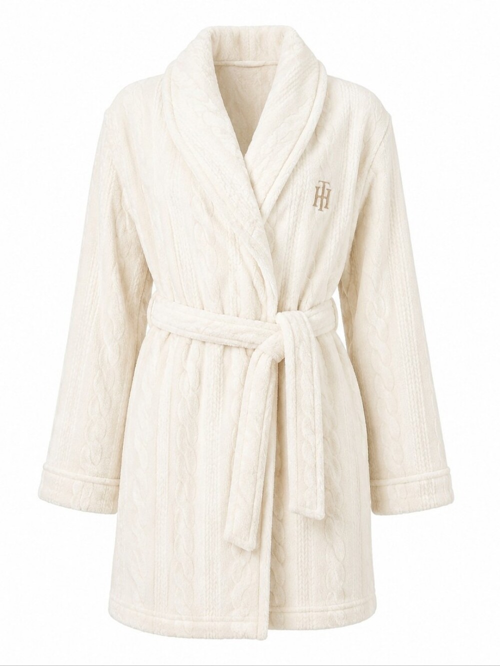 TOMMY HILFIGER women's bathrobe plush robe Signature logo Size L/XL